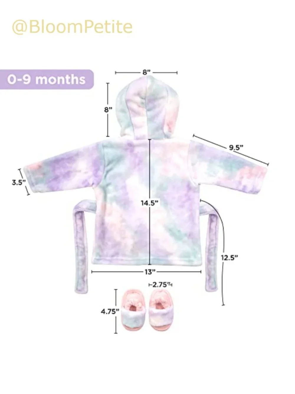 Toddler Hooded Robe Set Spa Bathrobe Slippers Washcloth